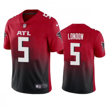 Men's Atlanta Falcons #5 Drake London Red/Black NFL Draft Vapor Untouchable Limited Stitched Jersey