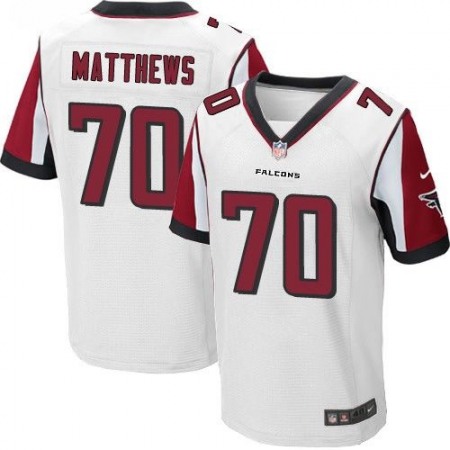 Nike Falcons #70 Jake Matthews White Men's Stitched NFL Elite Jersey