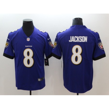 Men's Baltimore Ravens #8 Lamar Jackson Purple 2018 NFL Draft Vapor Untouchable Limited Jersey