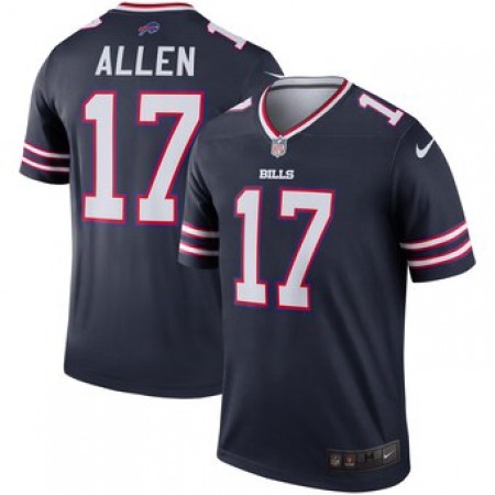 Men's Buffalo Bills #17 Josh Allen Navy Inverted Legend Jersey