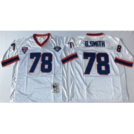 Mitchell And Ness Bills #78 Bruce Smith White Throwback Stitched NFL Jersey