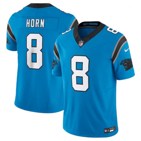 Men's Carolina Panthers #8 Jaycee Horn Blue 2023 F.U.S.E. Vapor Untouchable Stitched Football Jersey