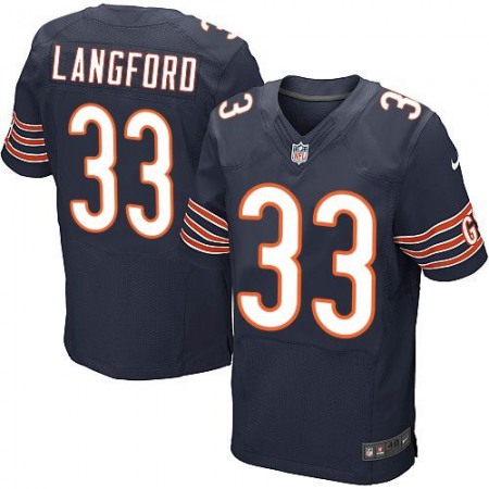 Nike Bears #33 Jeremy Langford Navy Blue Team Color Men's Stitched NFL Elite Jersey