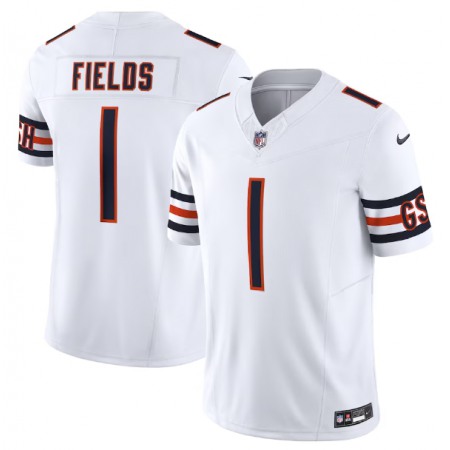 Men's Chicago Bears #1 Justin Fields White 2023 F.U.S.E. Vapor Untouchable Limited Stitched Football Jersey