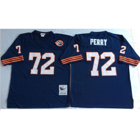 Mitchell&Ness Bears #72 William Perry Blue Big No. Throwback Stitched NFL Jersey