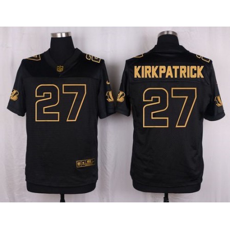 Nike Bengals #27 Dre Kirkpatrick Black Men's Stitched NFL Elite Pro Line Gold Collection Jersey