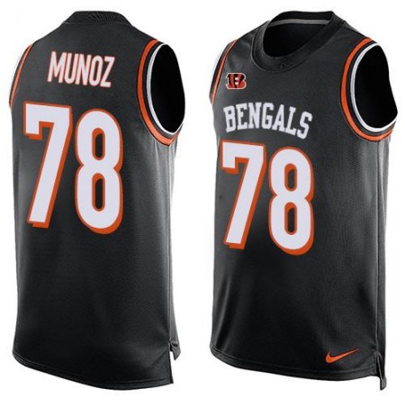 Nike Bengals #78 Anthony Munoz Black Team Color Men's Stitched NFL Limited Tank Top Jersey