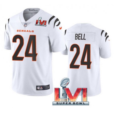 Men's Cincinnati Bengals #24 Vonn Bell 2022 White Super Bowl LVI Vapor Limited Stitched Jersey