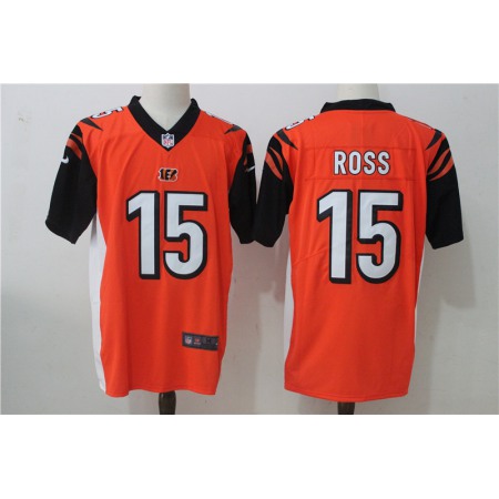 Men's Nike Cincinnati Bengals #15 John Ross Orange Stitched NFL Vapor Untouchable Limited Jersey