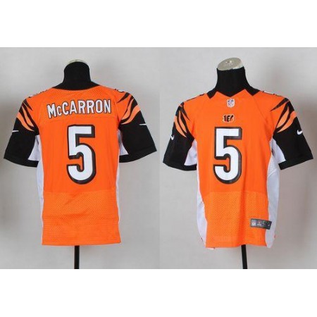 Nike Bengals #5 AJ McCarron Orange Alternate Men's Stitched NFL Elite Jersey