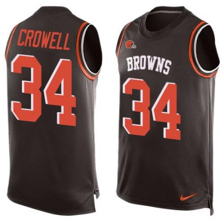 Nike Browns #34 Isaiah Crowell Brown Team Color Men's Stitched NFL Limited Tank Top Jersey