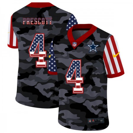 Men's Dallas Cowboys #4 Dak Prescott 2020 Camo USA Flag Limited Stitched Jersey