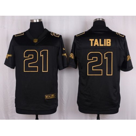 Nike Broncos #21 Aqib Talib Black Men's Stitched NFL Elite Pro Line Gold Collection Jersey