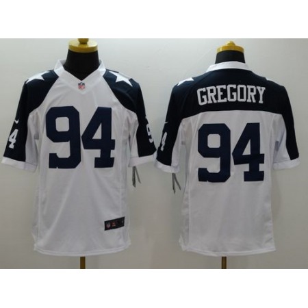 Nike Cowboys #94 Randy Gregory White Thanksgiving Throwback Men's Stitched NFL Limited Jersey