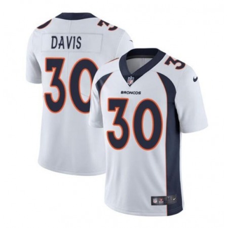 Men's Denver Broncos #30 Terrell Davis White Vapor Untouchable Limited Stitched Jersey