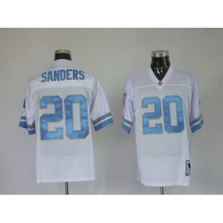 Mitchell & Ness Lions #20 Barry Sanders White Stitched Throwback NFL Jersey
