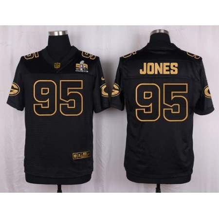 Nike Packers #95 Datone Jones Black Men's Stitched NFL Elite Pro Line Gold Collection Jersey