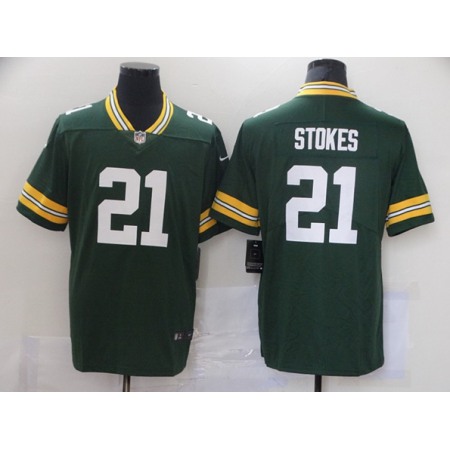 Men's Green Bay Packers #21 Eric Stokes Green 2021 Draft Stitched Jersey
