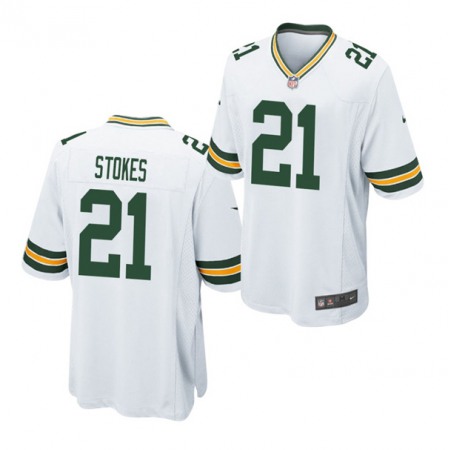 Men's Green Bay Packers #21 Eric Stokes White 2021 Draft Stitched Jersey
