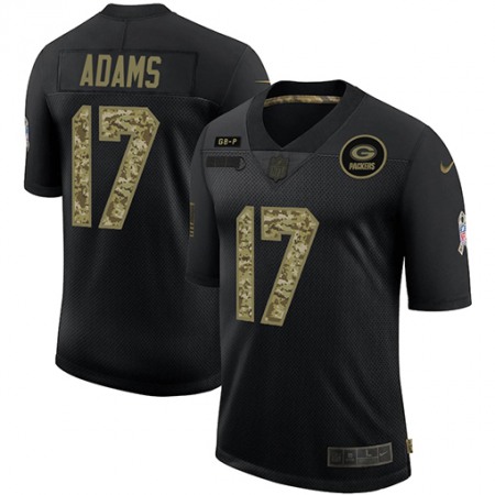 Men's Green Bay Packers #17 Davante Adams 2020 Black Camo Salute To Service Limited Stitched Jersey