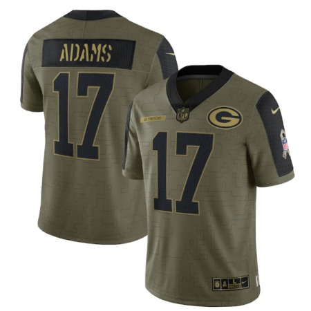 Men's Green Bay Packers #17 Davante Adams 2021 Olive Salute To Service Limited Stitched Jersey