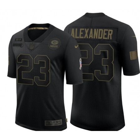 Men's Green Bay Packers #23 Jaire Alexander 2020 Black Salute To Service Limited Stitched Jersey