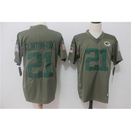 Men's Nike Green Bay Packers #21 Ha Ha Clinton-Dix Olive Salute To Service Limited Stitched NFL Jersey