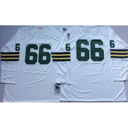 Mitchell And Ness 1969 Packers #66 Ray Nitschke White Throwback Stitched NFL Jersey