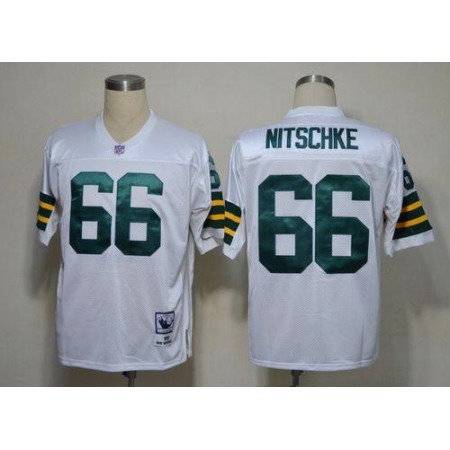 Mitchell & Ness Packers #66 Ray Nitschke White Stitched Throwback NFL Jersey