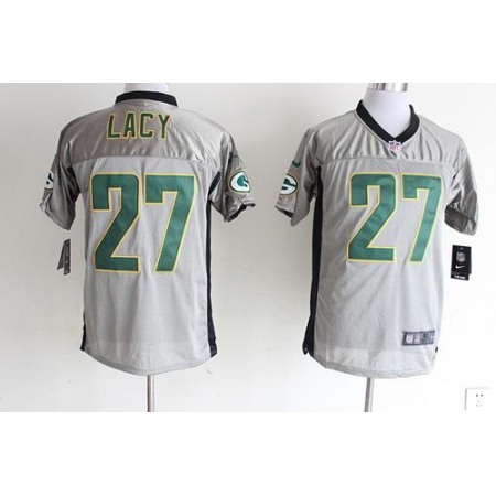 Nike Packers #27 Eddie Lacy Grey Shadow Men's Stitched NFL Elite Jersey