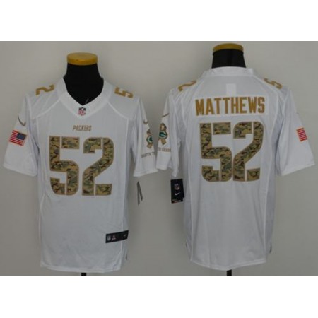 Nike Packers #52 Clay Matthews White Men's Stitched NFL Limited Salute To Service Jersey