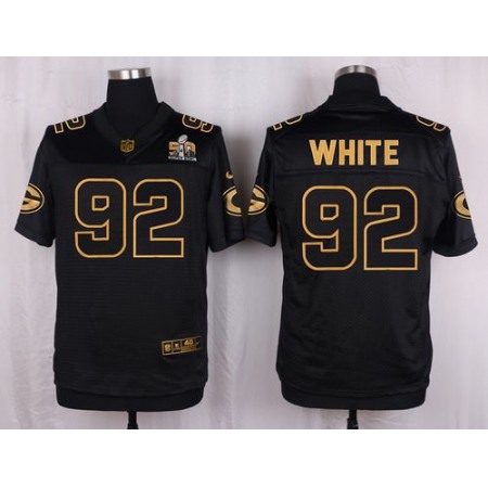 Nike Packers #92 Reggie White Black Men's Stitched NFL Elite Pro Line Gold Collection Jersey