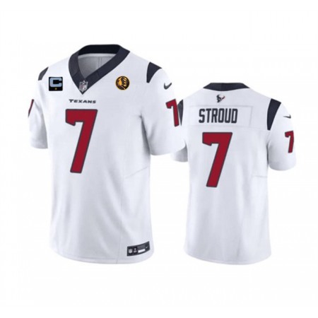 Men's Houston Texans #7 C.J. Stroud White 2023 F.U.S.E. With 1-star C Patch John Madden Patch Vapor Limited Stitched Football Jersey