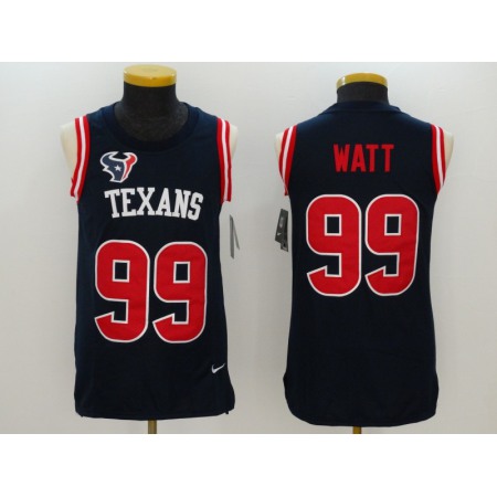 Men's Nike Houston Texans #99 J.J. Watt Navy Blue Team Color Stitched NFL Limited Rush Tank Top Jersey