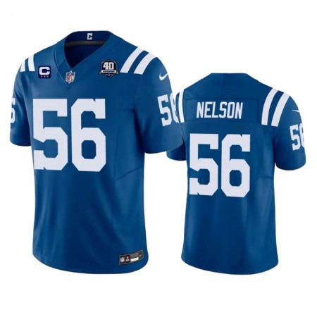 Men's Indianapolis Colts #56 Quenton Nelson Blue 2023 F.U.S.E. 40th Anniversary With 3-Star C Patch Vapor Untouchable Limited Stitched Football Jersey