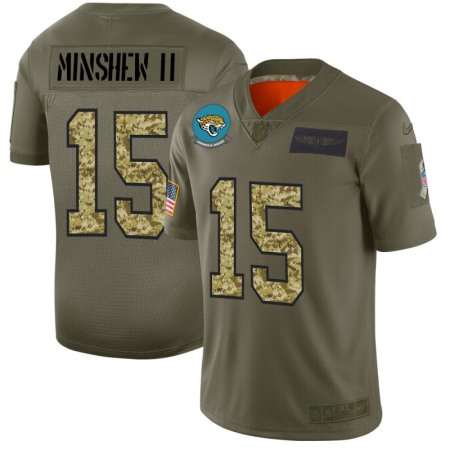 Men's Jacksonville Jaguars #15 Gardner Minshew II 2019 Olive/Camo Salute To Service Limited Stitched NFL Jersey