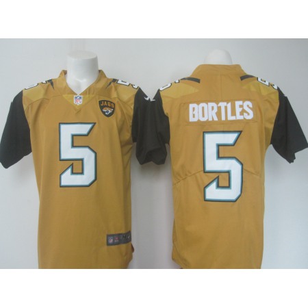 Men's Nike Jaguars #5 Blake Bortles Gold Limited Rush Stitched NFL Jersey