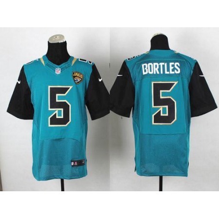 Nike Jaguars #5 Blake Bortles Teal Green Team Color Men's Stitched NFL Elite Jersey