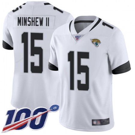 Men's Jacksonville Jaguars #15 Gardner Minshew II White 2019 100th Season Vapor Untouchable Limited Stitched NFL Jersey