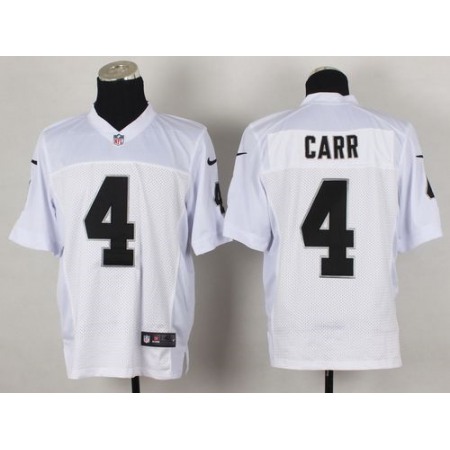 Nike Raiders #4 Derek Carr White Men's Stitched NFL Elite Jersey