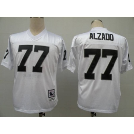 Mitchell and Ness Raiders #77 Lyle Alzado White Stitched Throwback NFL Jersey