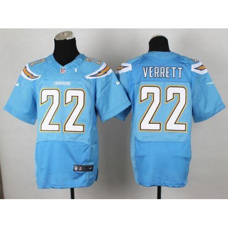 Nike Chargers #22 Jason Verrett Electric Blue Alternate Men's Stitched NFL New Elite Jersey