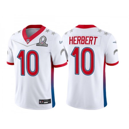Men's Los Angeles Chargers #10 Justin Herbert 2022 White Pro Bowl Stitched Jersey
