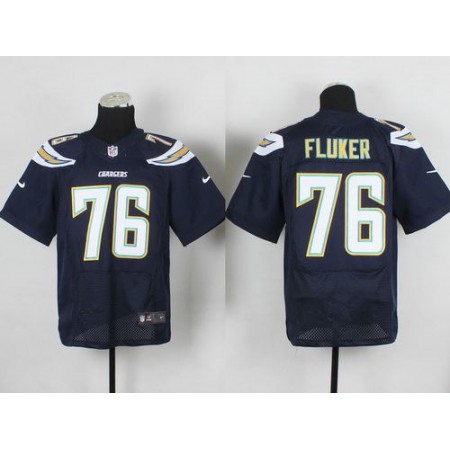 Nike Chargers #76 D.J. Fluker Navy Blue Team Color Men's Stitched NFL New Elite Jersey