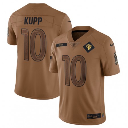 Men's Los Angeles Rams #10 Cooper Kupp 2023 Brown Salute To Service Limited Stitched Football Jersey