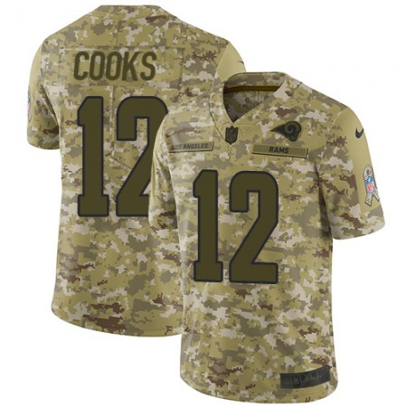 Men's Los Angeles Rams #12 Brandin Cooks 2018 Camo Salute to Service Limited Stitched NFL Jersey