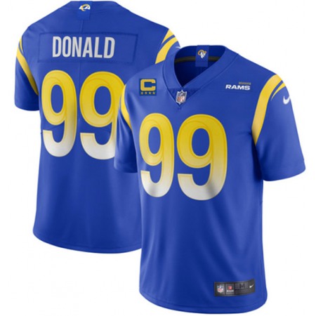 Men's Los Angeles Rams #99 Aaron Donald 2022 Royal With 4-star C Patch Vapor Untouchable Limited Stitched Jersey