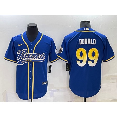 Men's Los Angeles Rams #99 Aaron Donald Royal Cool Base Stitched Baseball Jersey