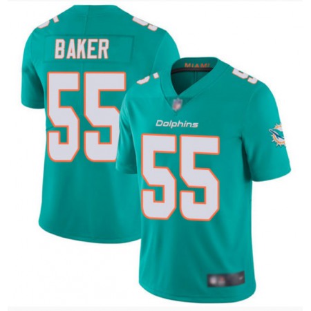 Men's Miami Dolphins #55 Jerome Baker Aqua Color Rush Limited Stitched NFL Jersey