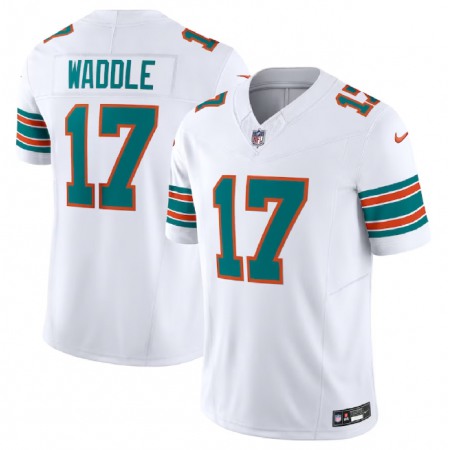 Men's Miami Dolphins #17 Jaylen Waddle White 2023 F.U.S.E Alternate Vapor Limited Stitched Football Jersey